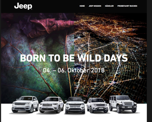 Jeep Probefahrt Buchung Webdesign Website CRM Leadmanagement